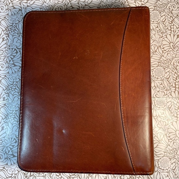 Franklin Quest Full Grain Aniline Leather Made in the USA Binder - Picture 3 of 15